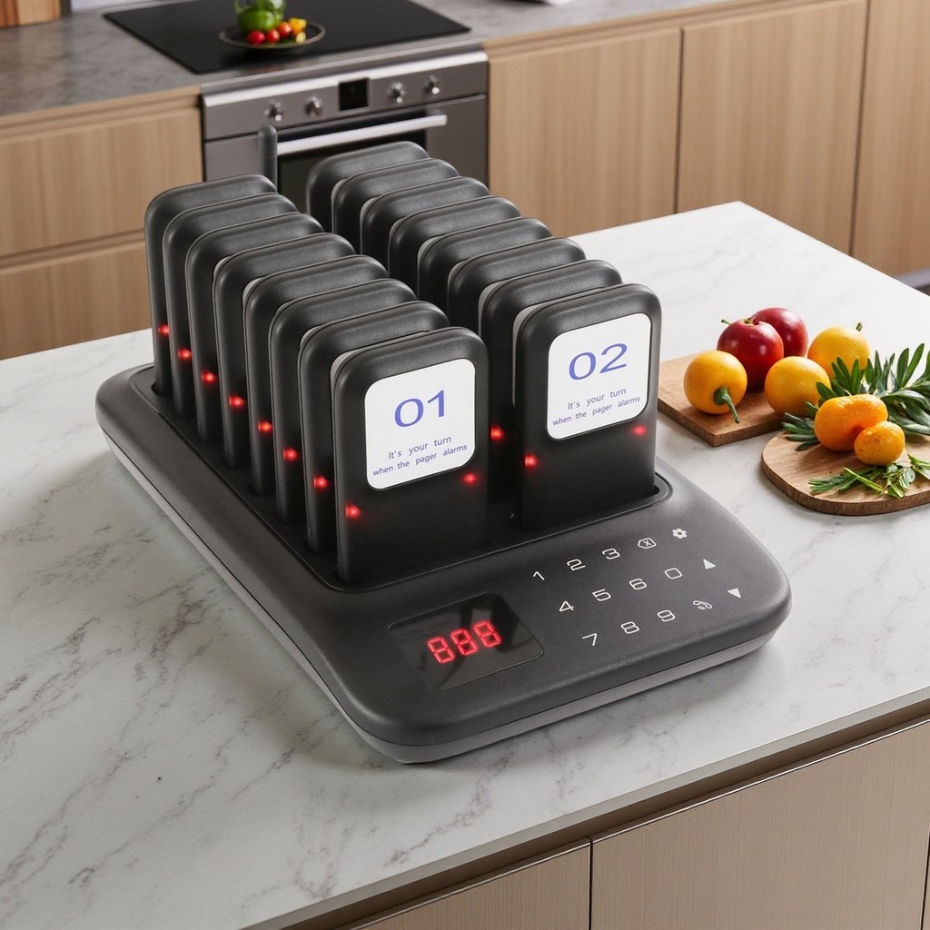 Restaurant Pager System,16 Restaurant Pagers,Wireless Calling System for Restaurant,1000FT Long