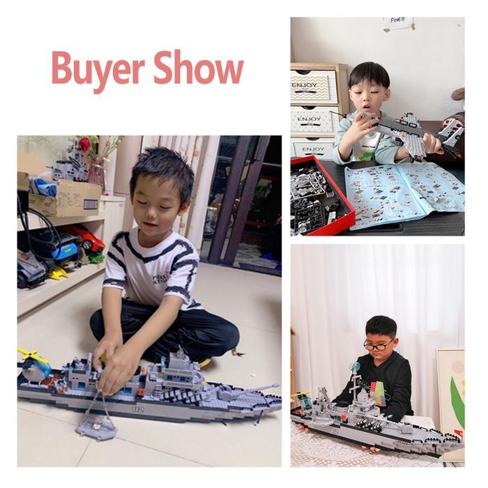 Promo Mingdi Kapal Induk 1560Pcs Besar Block Susun Edukasi Mainan Anak Laki-Laki 3D Puzzle 8/9/10