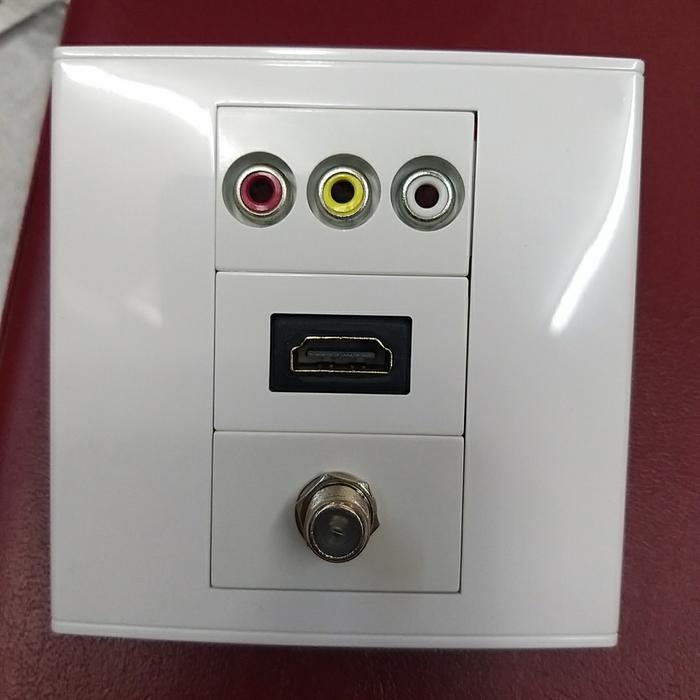 Stop Kontak Faceplate Hdmi Rca Tv Soket Modul