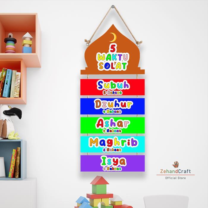 Zehandcraft - Hiasan dinding islami bahan kayu, Hiasan rukun islam, Hiasan rukun iman, Hiasan 5