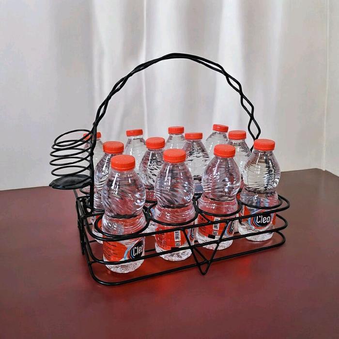 Keranjang Air Mineral Keranjang Aqua Gelas Rak Aqua Gelas Tempat Air Mineral Gelas Bahan Besi Anti