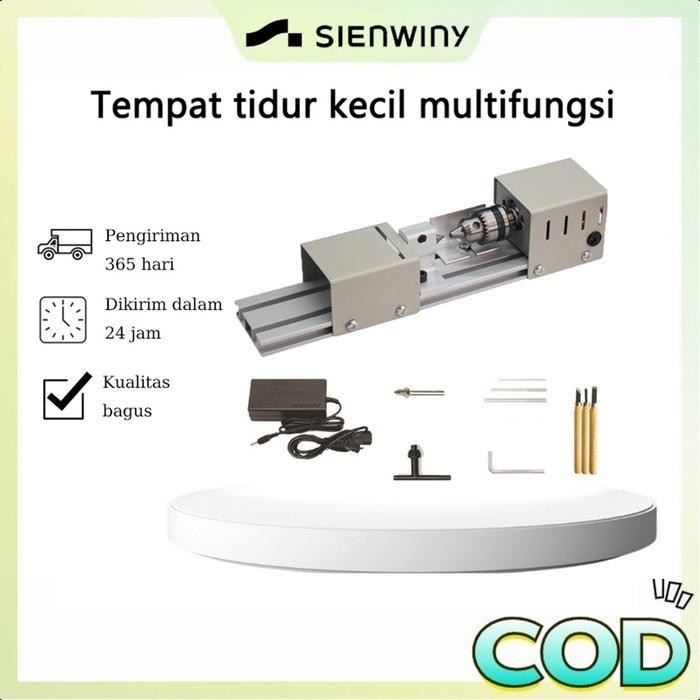 COD220V Mesin Bubut Kayu Mini Lathe Mesin Beards Lathe Woodworking Bubut Kayu Tasbih Portable
