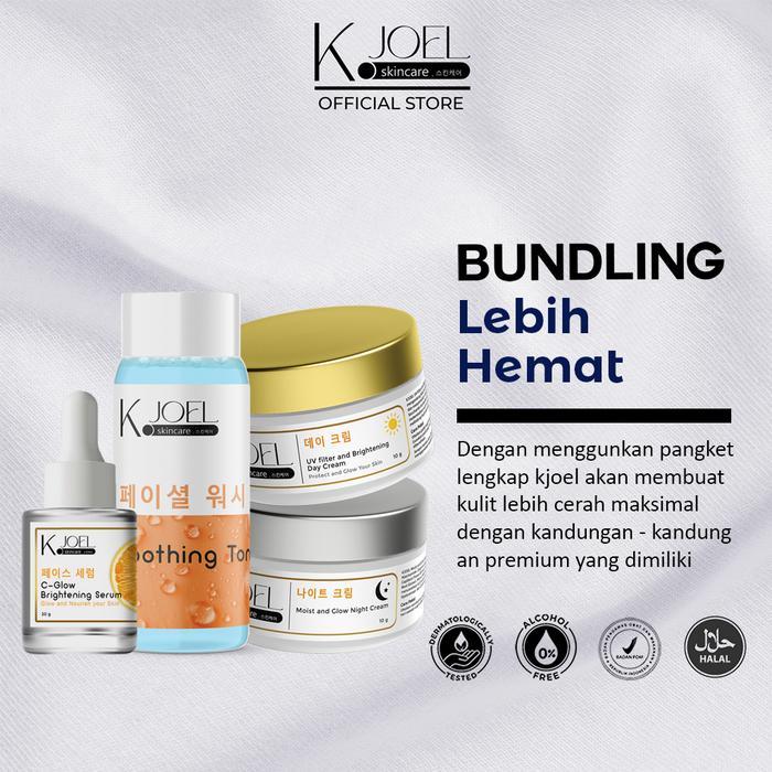 SALE [PAKET E] Paket Bundling Day Cream + Moist & Glow Night Cream + Serum Vit C + Toner wajah