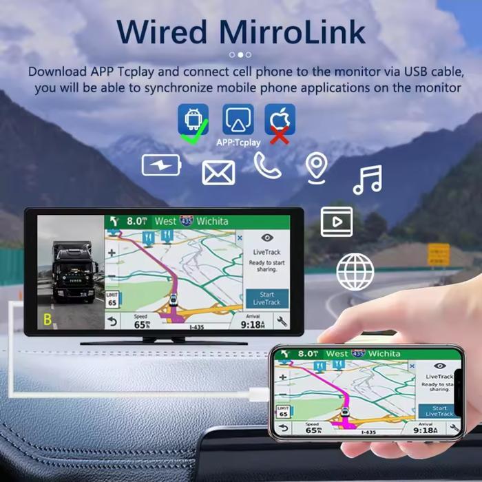 Car Dvr / Dashcam Mobil 10.36 Inchi , 4 Camera Ahd, Mp5, Bt, Layar Ips Touch Screen