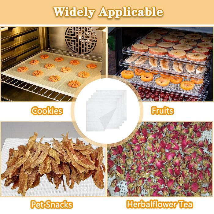 10PCS NON-STICK SILICONE BAKING MAT FOOD FRUIT DEHYDRATOR SHEETS OVEN LINER REUSABLE TRAY STEAMER