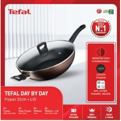 Tefal Day By Day Induction Wokpan 32Cm Wajan Induksi Anti Lengket Teflon 32 Cm