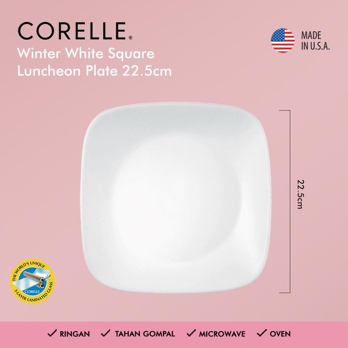 Corelle Winter White Square / Piring Makan