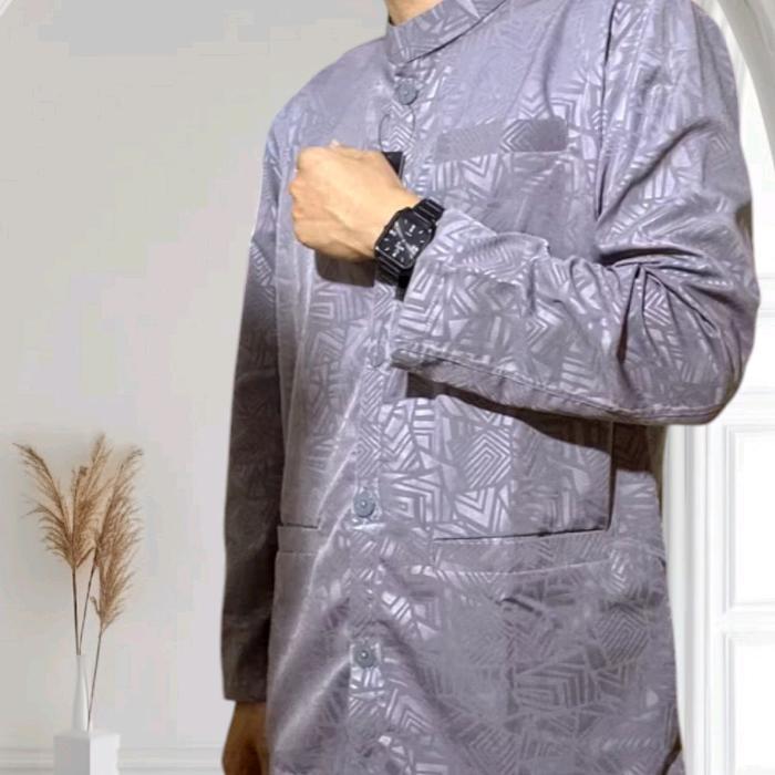 BAJU KOKO DEWASA KOKO SULTAN EMBOS KOKO MUSLIM LANGAN PANJANG PRIA KAIN ATASAN