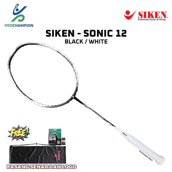 Raket Badminton SIKEN SONIC 12 Black White
