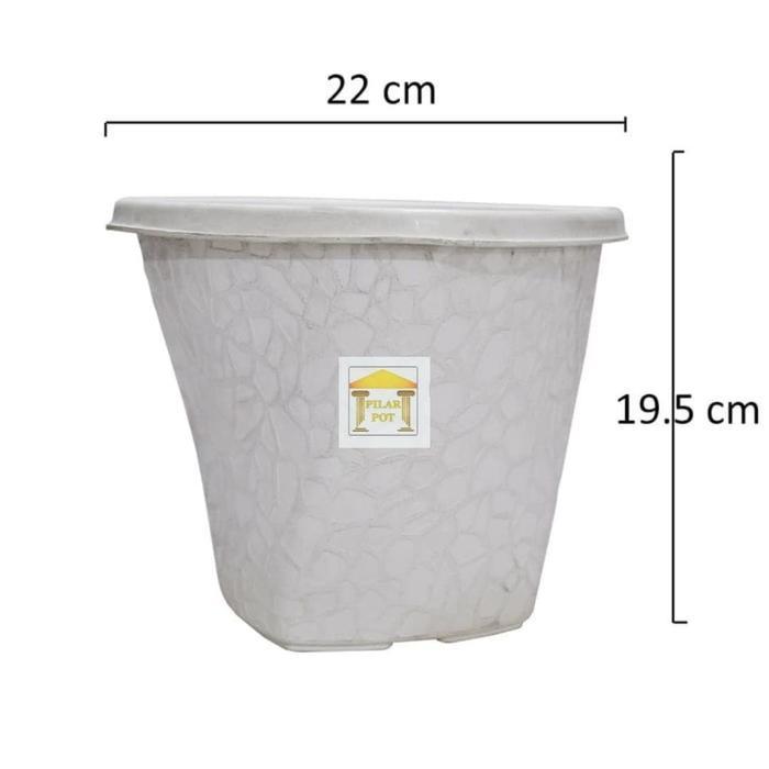 Pot bunga twister UK 20(PUTIH)