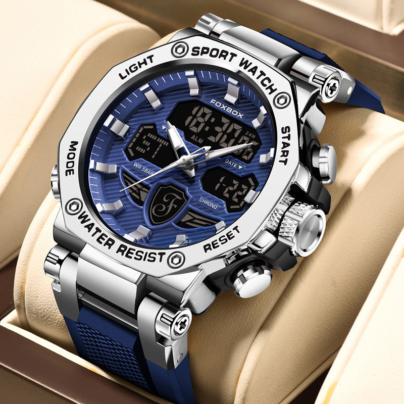 FOXBOX Business Watch Men Fashion Diver Watch Men Top Brand Luxury Sport Waterproof Military