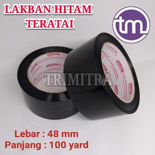 "New" ISOLASI HITAM TERATAI LAKBAN SELOTIP SOLASI OPP PLASTIK WARNA HITAM
