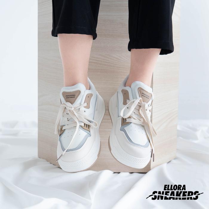 Aerostreet.Shoes - Ellora Alicia Sneakers Wanita (36-40) Sepatu Kets Perempuan Hijau Beige Casual
