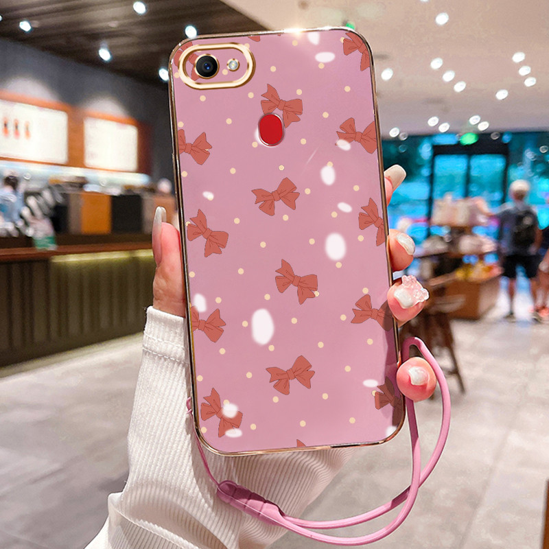 Casing Hp Untuk OPPO F7 F5 F5 Youth Case Red bow pelapisan Kekinian Cesing silikon Kasing SoftCase K