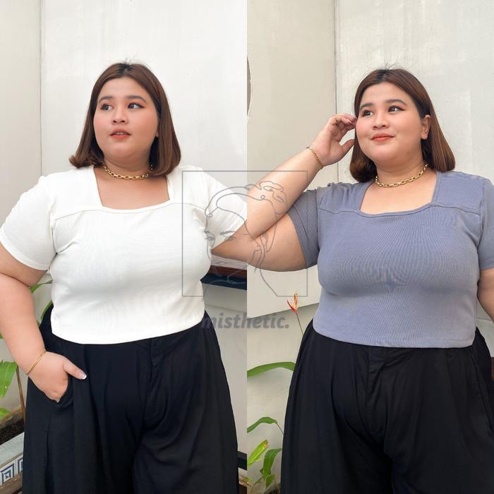 Noelle Crop Shirt - Square Crop Top Big Size [LD 100-150]