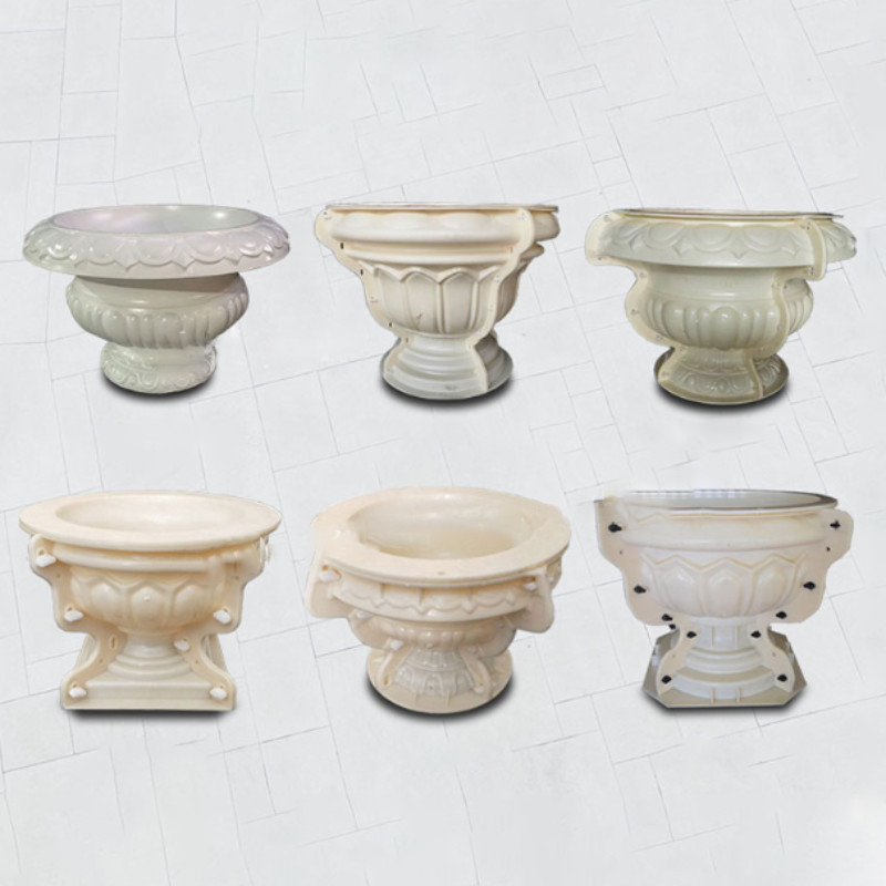 Cetakan Beton Pot Bunga Bangunan Taman Eropa Romawi Pagar Berkebun Rumah DIY Vas Taman Bulat Pot Bun