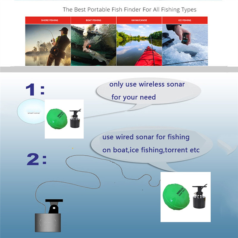 AA75-New Smart Phone Sonar Sensor Bluetooth Intelligent Fish Finder For Android & Ios Fish Visual