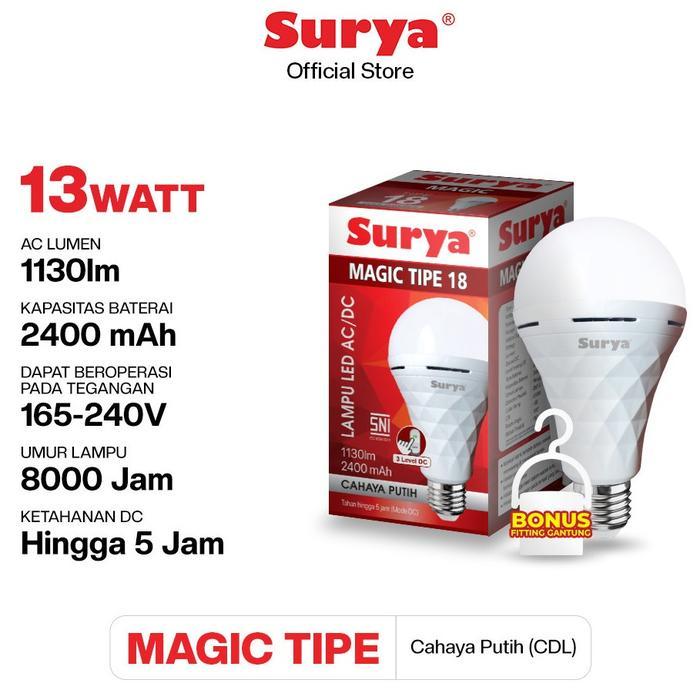 Philips - Surya Magic Tipe 9-12-18 Watt Bohlam Lampu Emergency Led Cool Daylight