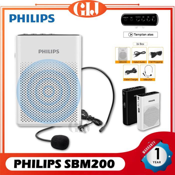 Philips SBM200 Speaker Pinggang Mic Headset Waistband Original