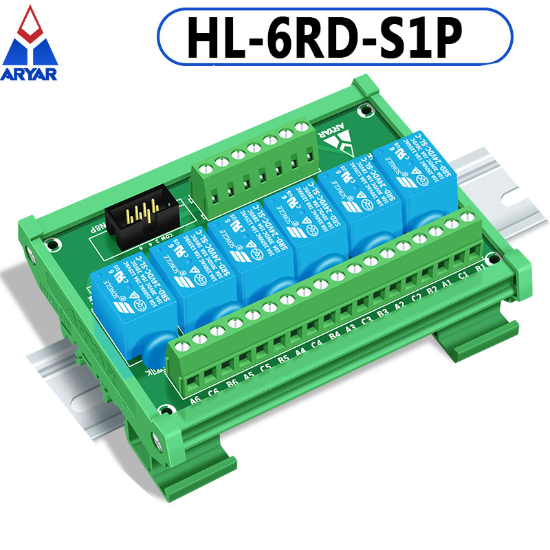 6 channel 3V 5V 12V 24V Songle Relay Module Driver Board PLC Board Relay Module SPDT 10Amp Pluggable