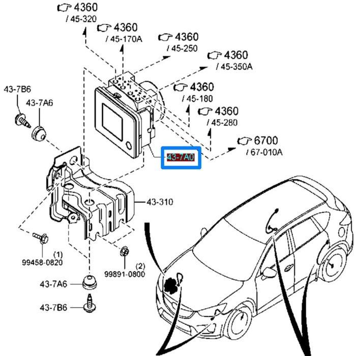 Modul ABS Mazda CX5 KE 2012 Antilock Brake System Actuator