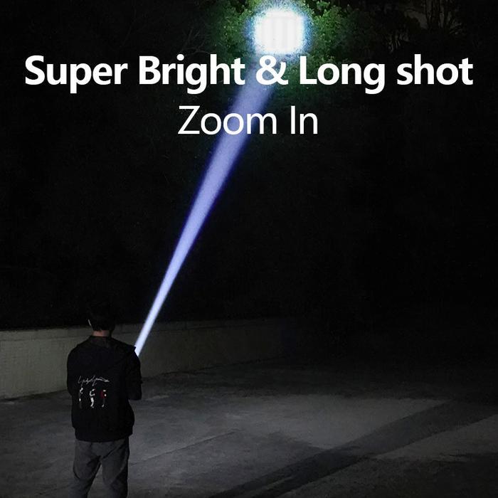 "New" Senter Smiling Shark SD1023 SmilingShark SD 1023 Senter LED Camping light with Hook Zoomable