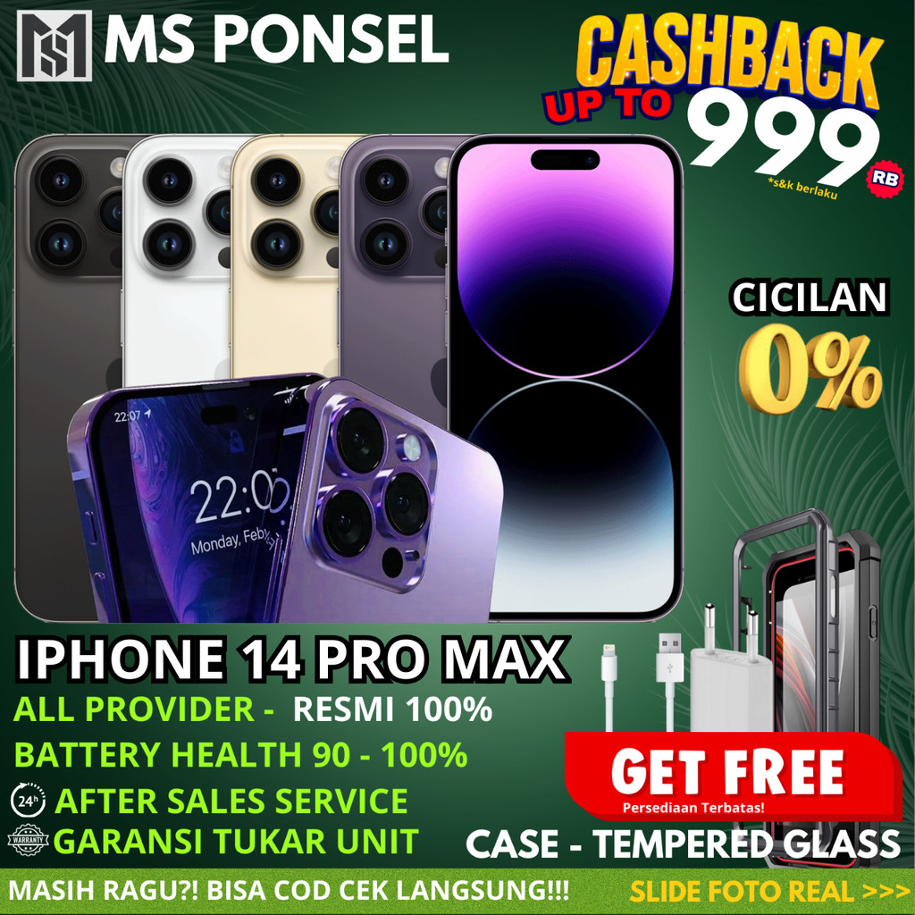 iPhone 14 Pro Max 1TB | 512GB | 128GB | Second Original Resmi Fullset