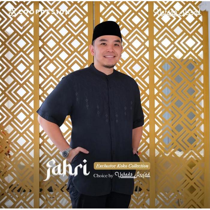 [Koko Choice By Ustadz Assad] Coop Design - Fahri Koko Bordir Kurta Pria Dewasa Lengan Pendek Kemeja