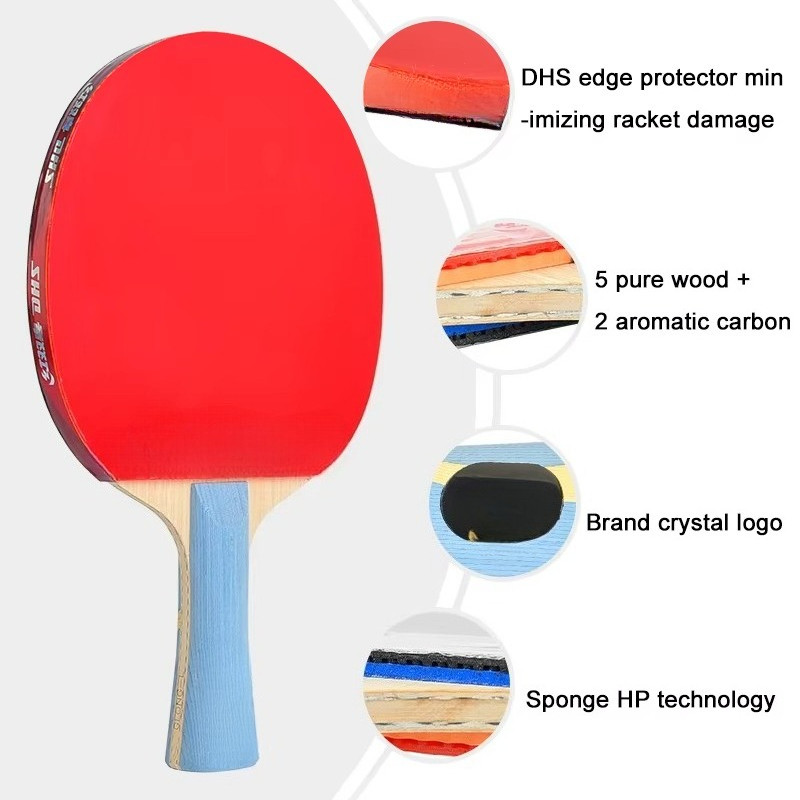 Top Quality Ma Long Gold Slam DHS Professional Table Tennis Racket Bat Paddle Set