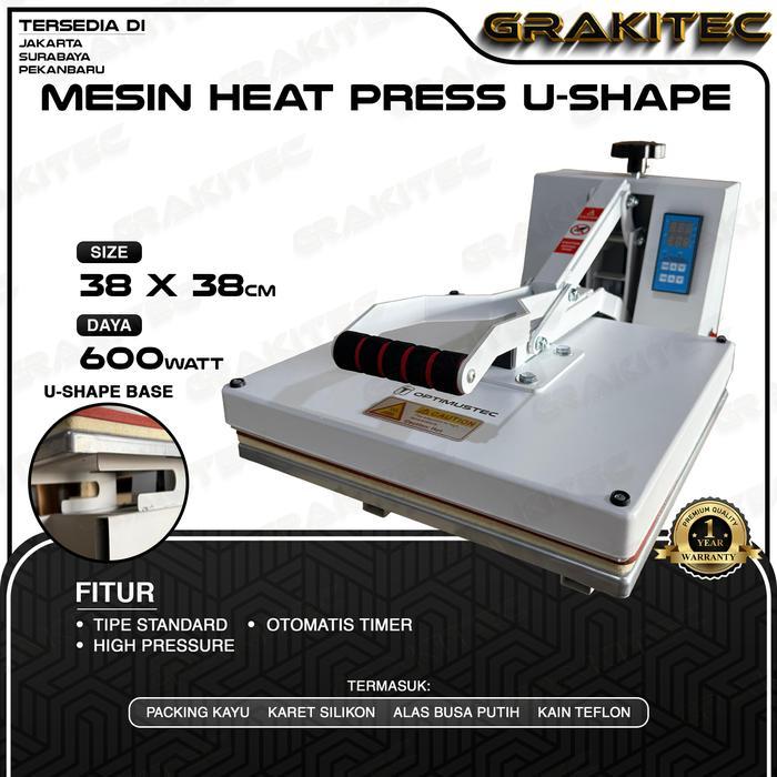 GRAKITEC MESIN HEAT PRESS SABLON KAOS 38X38 600 WATT