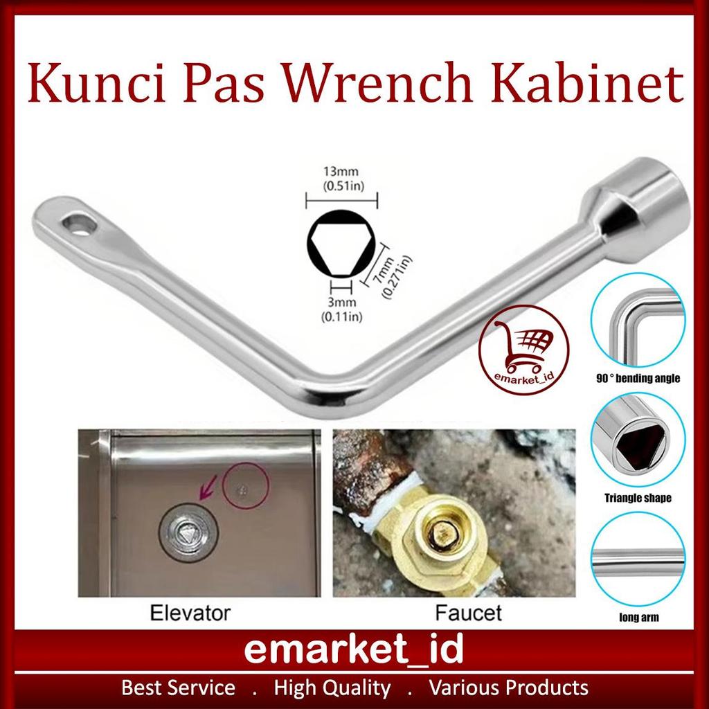 EM Kunci Pas Segitiga Internal Lift AK55 / Katup Meter Air Kabinet Kontrol Listrik Wrench / Panel Un