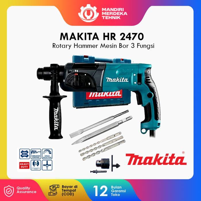 Krisbow Modern - Promo Termurah Bor Sds Makita Rotary Hammer Hr 2470 + 5 Buah Mat Bor (Baru)