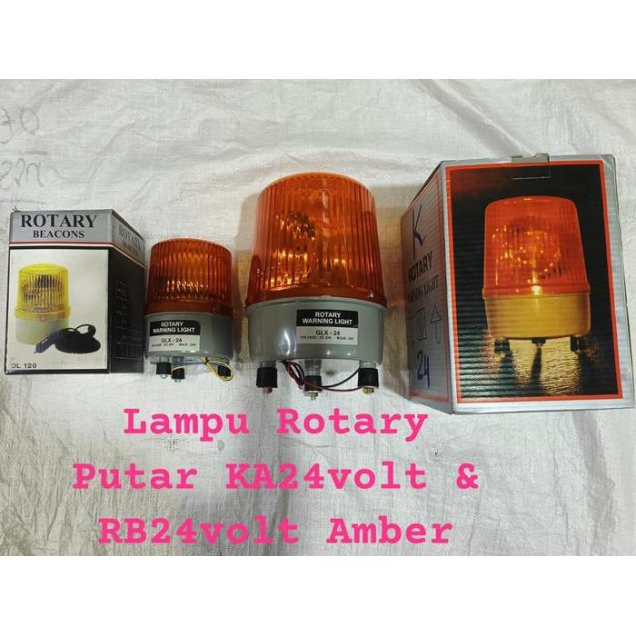 Terlaris Lampu Rotary Lampu Putar Warning Light KA24Volt & RB 24Volt Amber/Kuning SALE