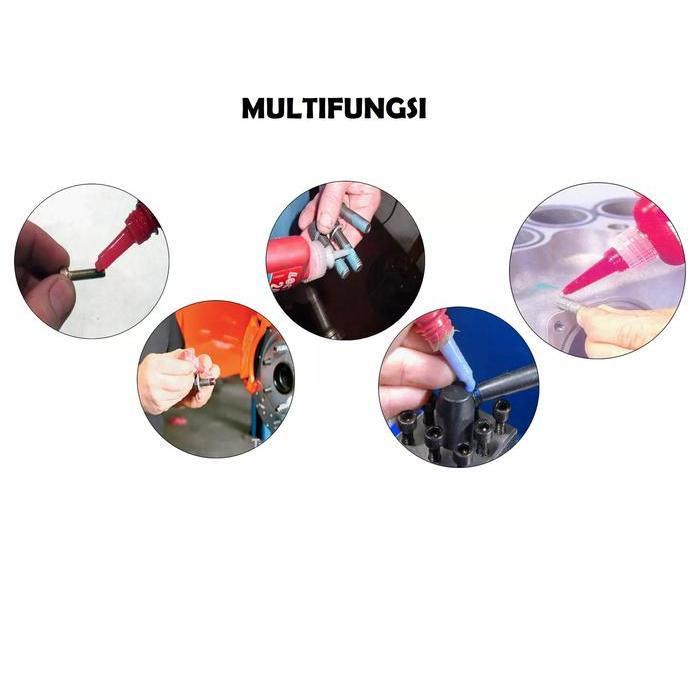 * Loctite Detai Thread Locker Lem Penguat Baut Perekat Baut Medium