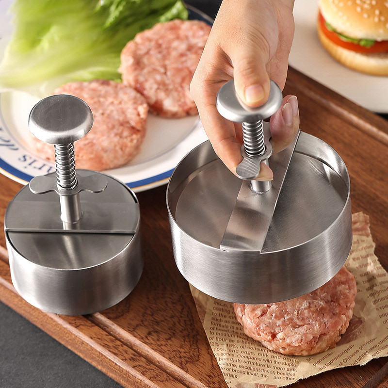 Best New Round Meat Compactor 304 Stainless Steel Hamburger Meat Compactor