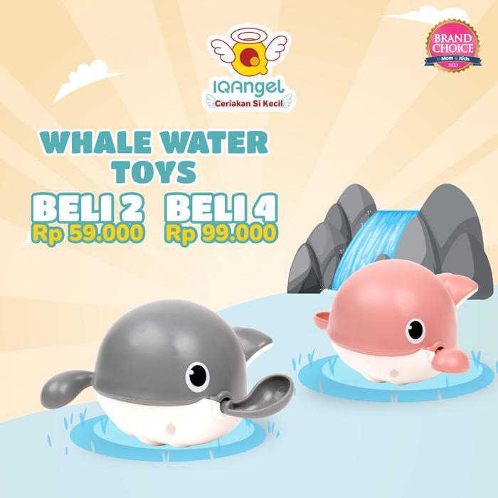ASLI IQANGEL WHALE WATER TOYS / Mainan Bayi Ikan Paus Berenang / Mainan M Bayi Grey READY STOCK