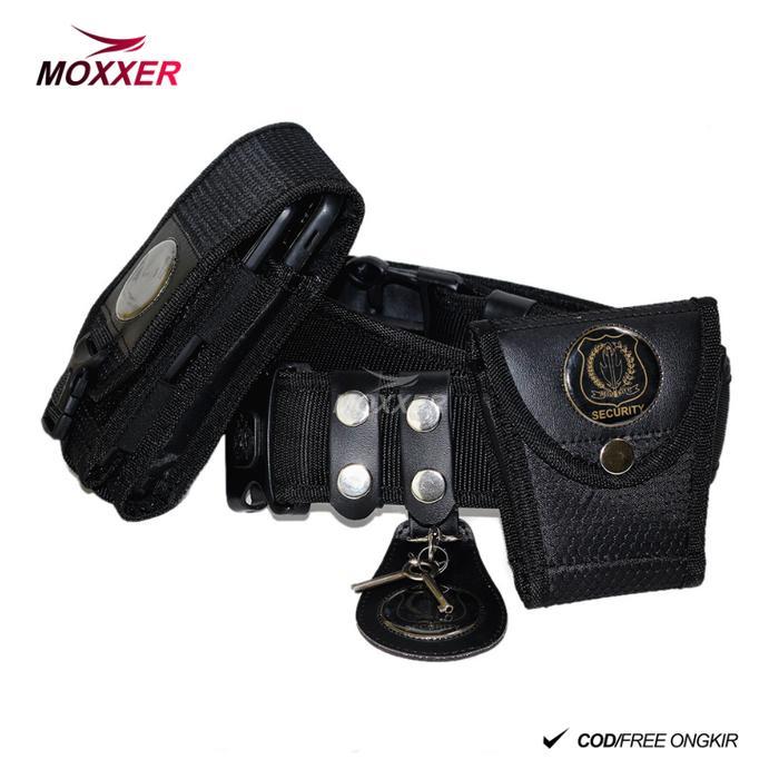Sabuk Kopel Fullset Satpam / Security Hitam Kanvas Ikat Pinggang Atribut Kelengkapan Dinas Satpam