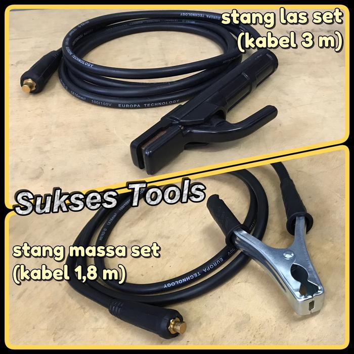 Tang Las / Welding Holder + Tang Massa /Earth Clamp Set + Kabel Las