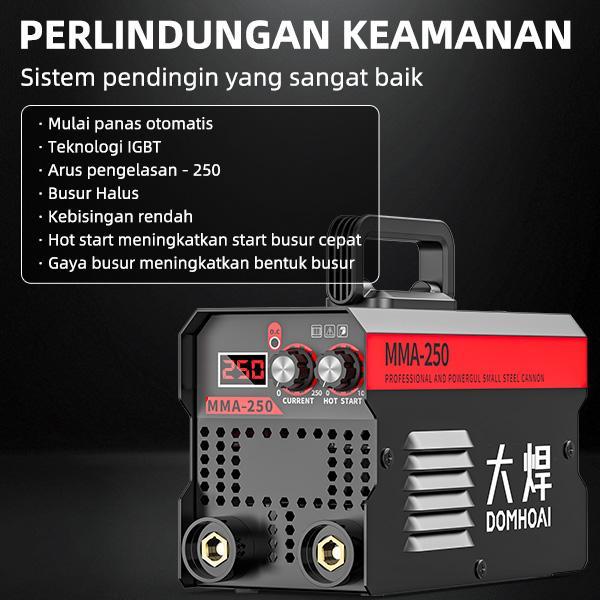 Domhoai Inverter Mesin Igbt Las Las Listrik Portabel Mma-250 Mesin Las Tampilan Digital Definisi