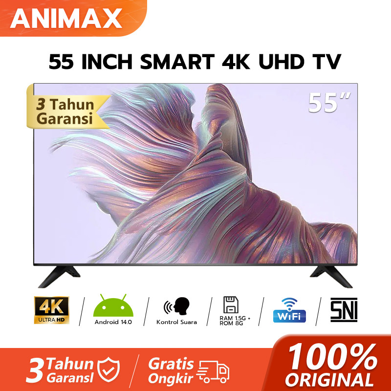 ANIMAX Weyon Smart TV 50 Inch 55 Inch 65 Inch - Smart TV 4 k UHD -Dolby Audio -Bluetooth Connectivit