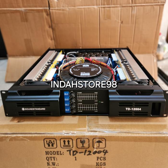 Power 4 Channel Soundstandard TD12004 Class H 4x1200W Power Built Up SoundStandard TD 12004