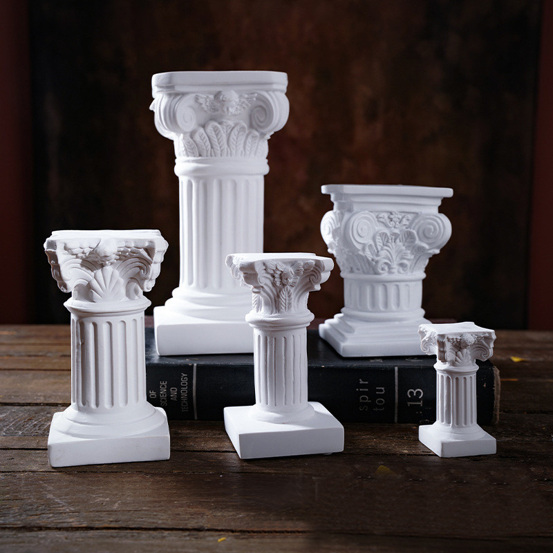 Ukuran Besar Pilar Romawi Kolom Yunani Patung Alas Tempat Lilin Patung Patung Rumah Ruang Makan Deko