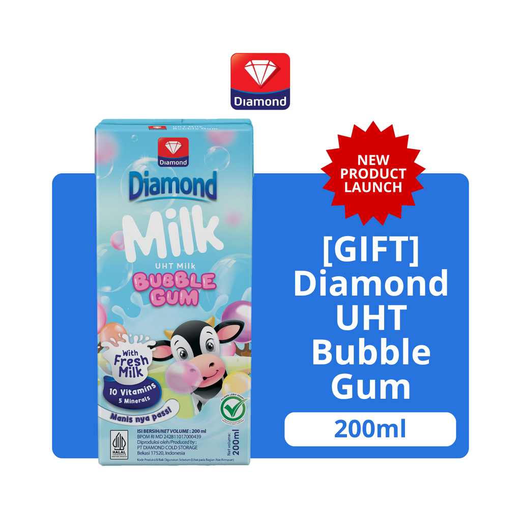 

[GIFT] Diamond Milk Susu UHT Bubble Gum 200ml