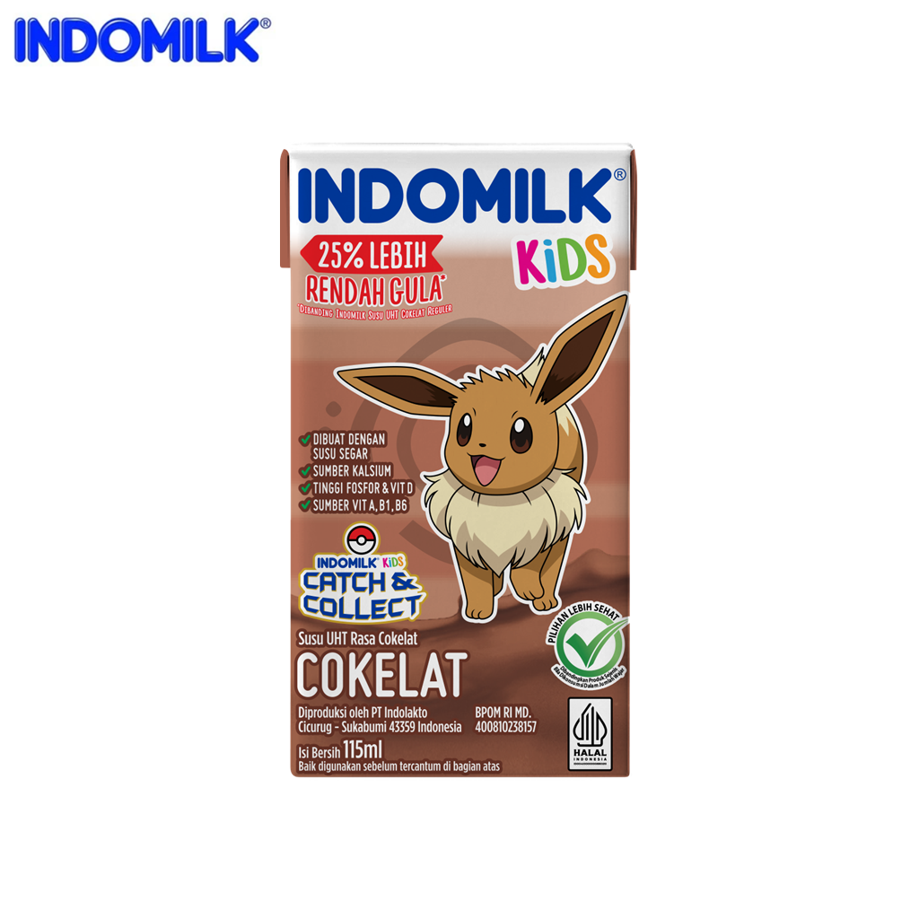 

Indomilk Kids Cokelat Rendah Gula UHT 115ml Edisi Pokemon