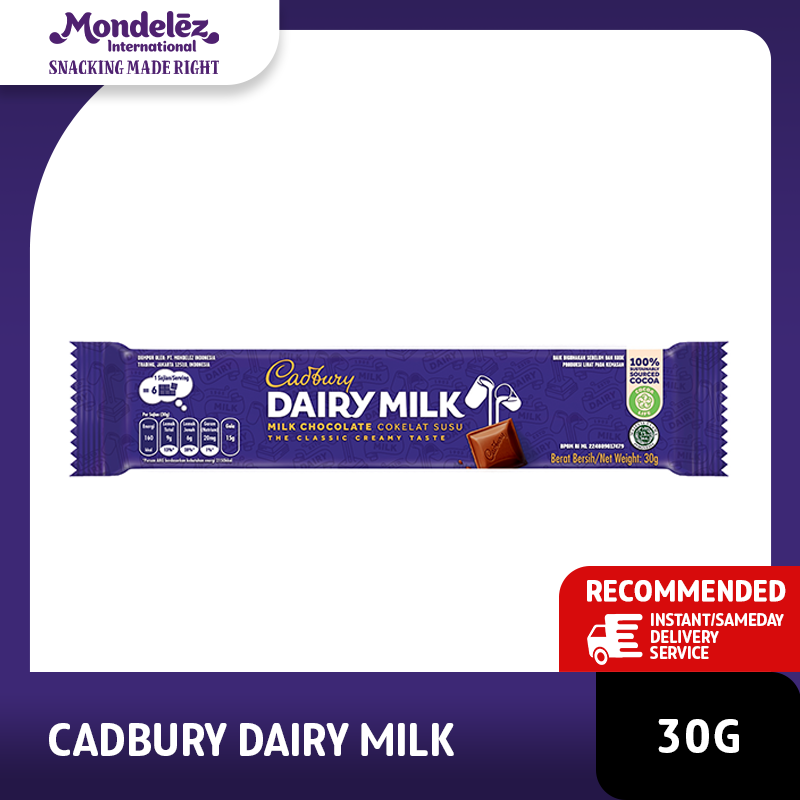 

[GIFT] Cadbury Dairy Milk Chocolate Original 30g, cokelat dengan susu yang lembut untuk camilan