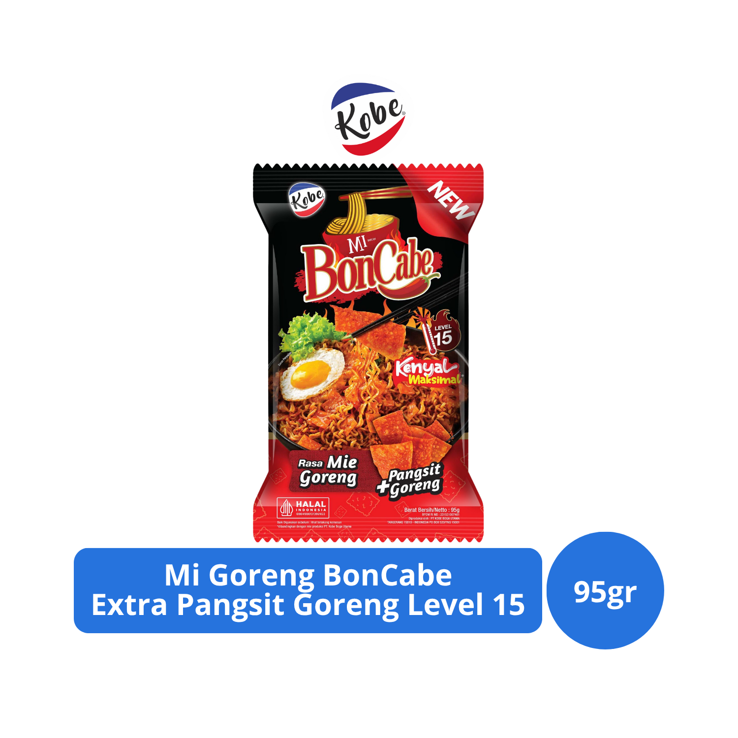 

Kobe Mi Goreng BonCabe Extra Pangsit Goreng Level 15 95gr