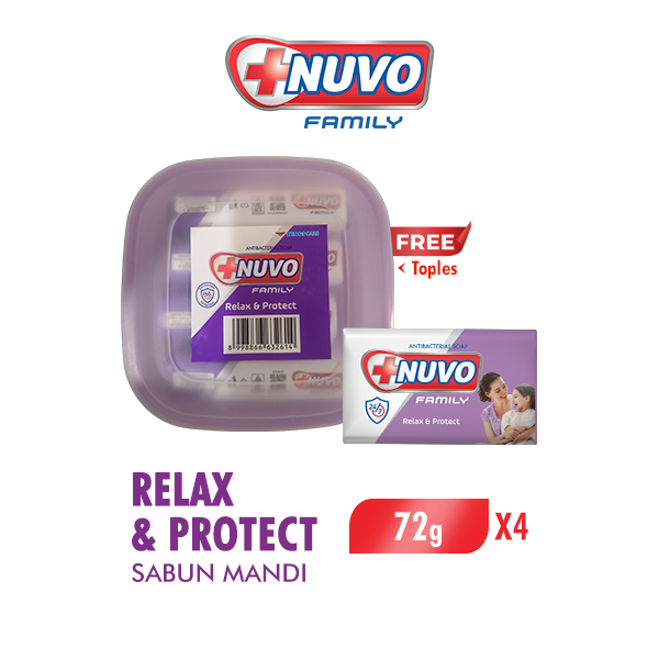 Nuvo Family Sabun Mandi Batang Relax & Protect 72 Gr Toples Isi 4