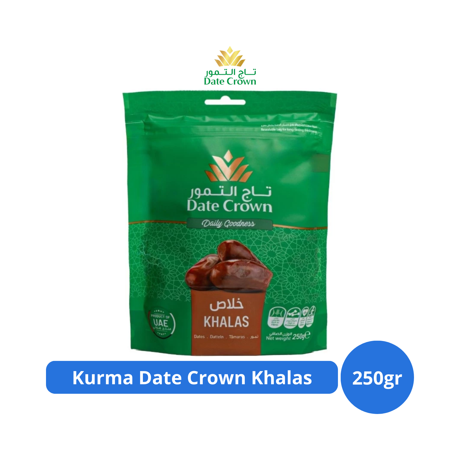 

Kurma Date Crown Khalas 250gr