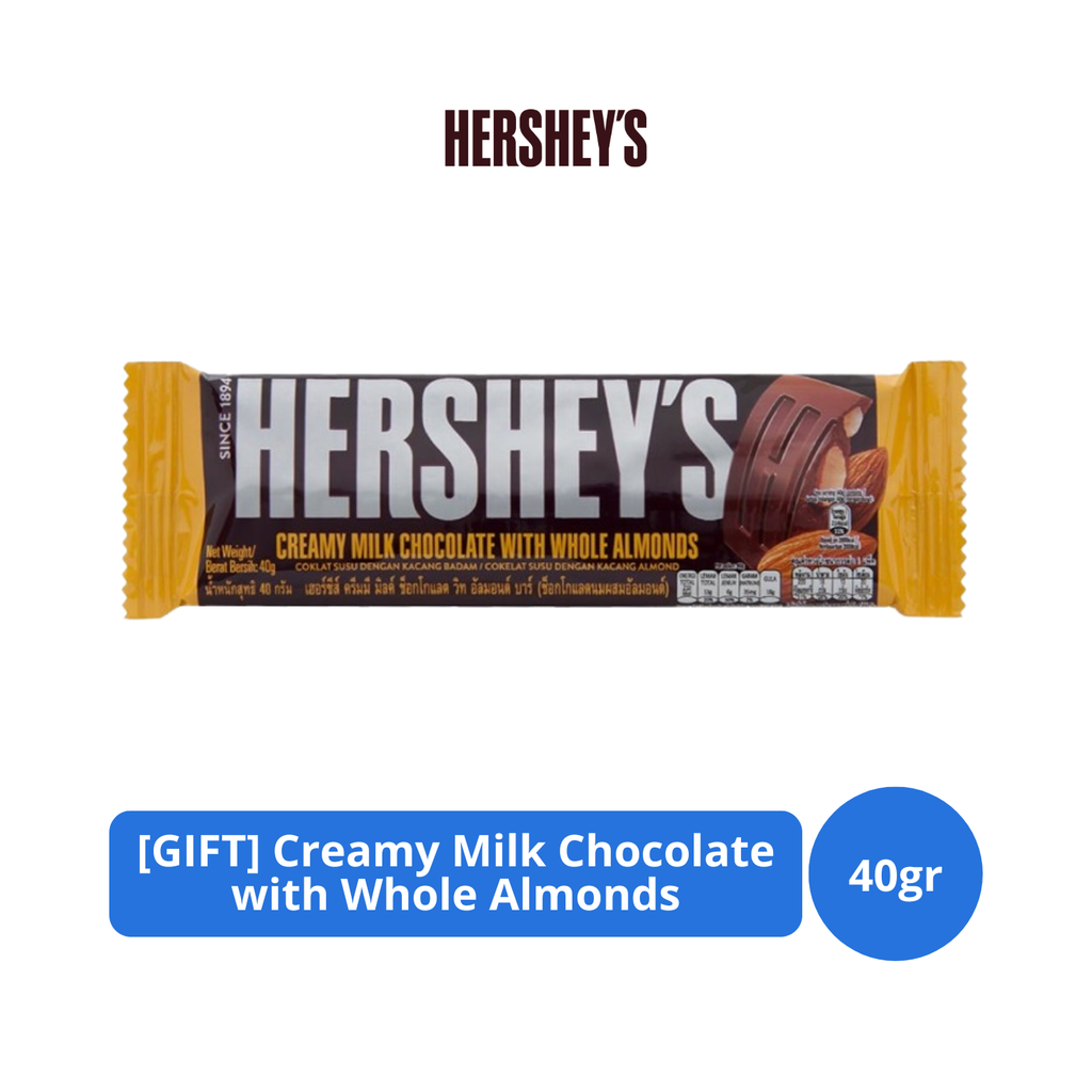 

[GIFT] Hershey's Bar Creamy Milk Chocolate with Almonds 40gr