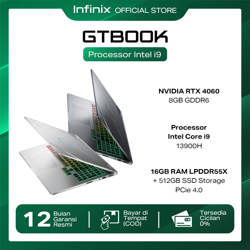 Infinix GT Book - Intel Core i9-13900H - Nvidia RTX 4060 8GB GDDR6 -  RAM 16GB - SSD 512GB - 16 inch